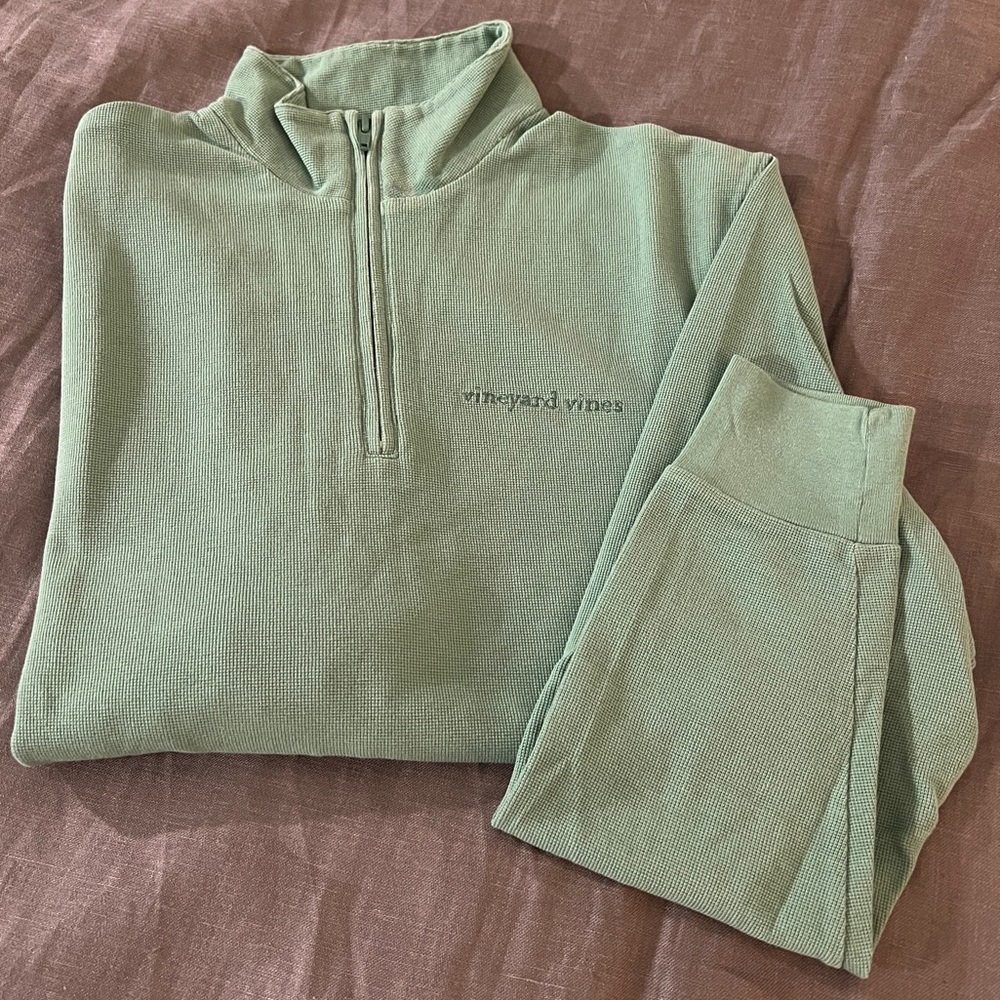 Vineyard Vines Green Half Zip Pullover Cotton Sweater Mens Size XSmall